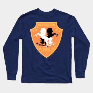 Double Horse Logo Orange - H O R S E W H I T E Essential summer vintage Long Sleeve T-Shirt